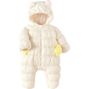 巴拉巴拉宝宝羽绒服连体衣婴儿衣服秋冬季装款男童女童加厚外出服