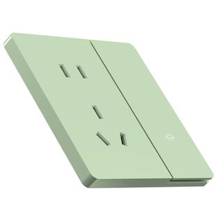 现代点绿色一开双控双开单开双联多控墙壁家用电灯开关插座面板