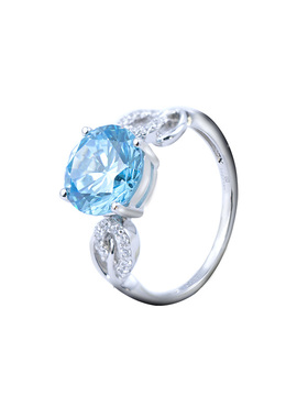 蓝宝石戒指轻奢小众精致女款欧美