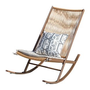 摇椅藤编躺椅阳台休闲桌椅庭院藤椅靠背沙发椅可躺可睡户外摇摇椅