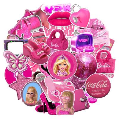 50张芭比粉装饰防水贴纸