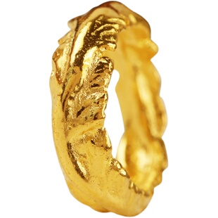 黄金羽毛乾坤圈 999足金实心文玩跑环手链长串转运珠吊坠 男女款