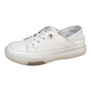 头层牛皮女鞋2026新款小白鞋真皮软底平底单鞋女士两穿复古板鞋春