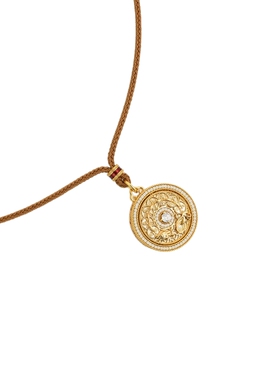 阿吉豆项链新年金色八宝罗盘吊坠