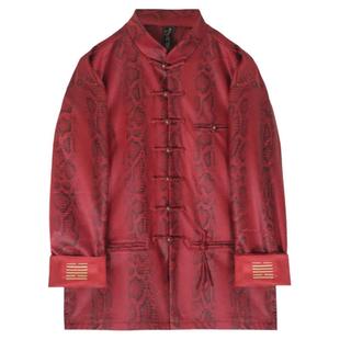 半闲集＜赤蟒＞红色唐装中式男装结婚本命年国潮外套复古国风上衣