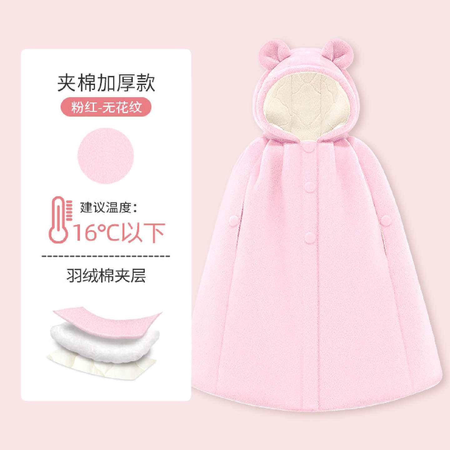 婴儿披风斗篷秋冬款外出男女宝宝加厚保暖防风衣冬季儿童外套挡风