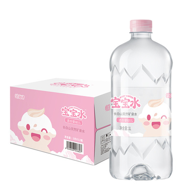 恒大冰泉宝宝水母婴儿童泡奶长白山低钠天然矿泉水饮用水1L*12瓶
