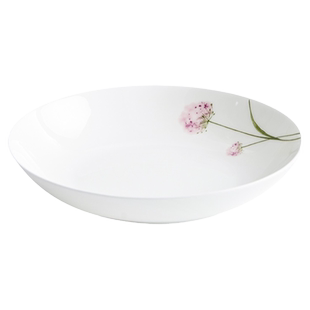 唯润骨瓷餐具碟子餐盘菜盆家用8英寸深盘子西餐盘异形蒲公英单盘