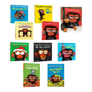 英文原版 Grumpy Monkey Says No! / Are We There Yet 暴躁猴系列  纸板书 漫画 幼儿情绪管理绘本 儿童故事图画书 亲子共读2-4岁