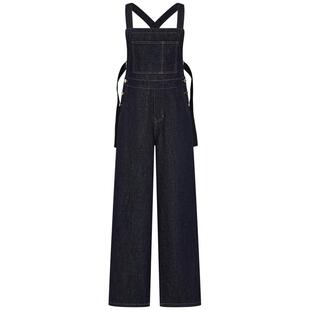 曼德诗牛仔背带裤2026春季新款全棉复古时尚休闲长裤套装连体裤