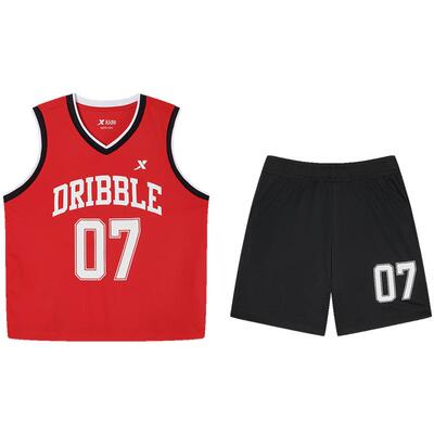 特步童装儿童篮球服套装夏季新款小童背心短裤运动服速干夏装薄款