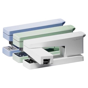 得力纽赛旋转订书机大号学生用高颜值订书器送起钉器办公用重型加厚多功能迷你小号省力定厚书订中缝装订用品