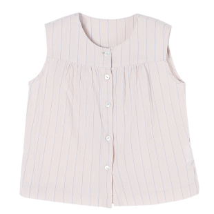 宝宝夏季法式牛仔背心娃娃衫允儿妈女童2026新款无袖衬衫儿童上衣
