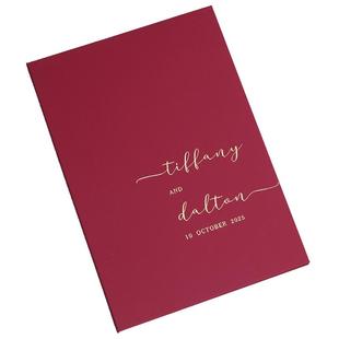 甄禧印记个性客制A4结婚证书套定制香港结婚证书套烫金誓约书vows