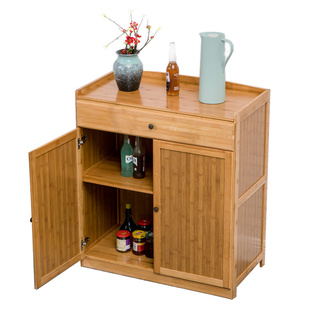 餐边柜茶水柜厨房收纳柜碗柜餐厅酒水储物柜实竹木现代简约阳台柜