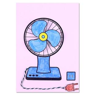 电风扇/纸电路制作材料包电动风扇磁控开关小学科学实验套装科技小发明儿童DIY电学器材纽扣电池小马达电动机