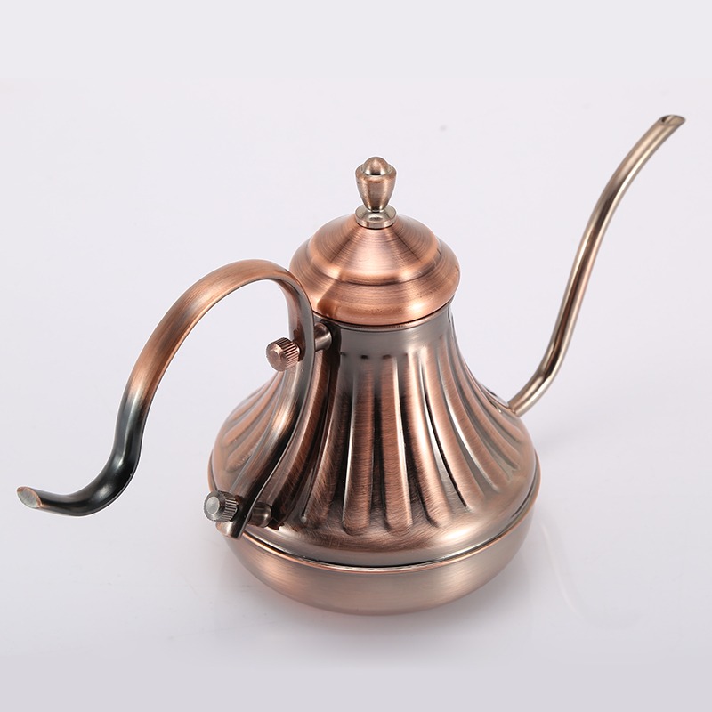 手冲咖啡壶长嘴细口不锈钢冲泡壶家用滴滤式配套器具古铜色600cc