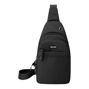 运动斜挎包男2026新款黑色牛津布男包休闲男士背包骑行多隔层胸包