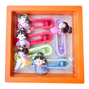 可爱唐朝古风娃娃儿童发夹国风文创纪念品侧边发卡仕女发饰新款