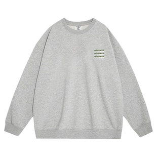 白敬亭同款日系复古字母印花卫衣男春秋宽松潮牌基础款男友风上衣