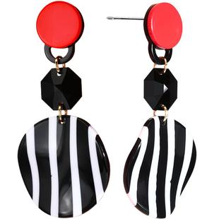 无耳洞耳环女气质耳夹夸张免打洞长款耳饰时尚黑白耳坠2021新款潮