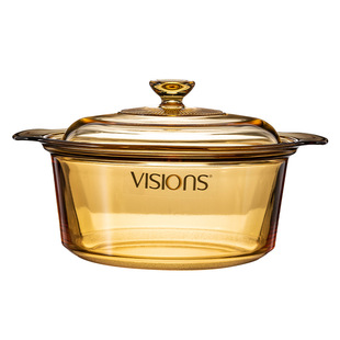 美国康宁玻璃透明锅0.8/2/3L耐高温明火燃气电陶炉直烧汤煮锅煎炸