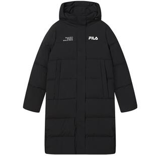 FILA 斐乐女子羽绒服冬季加厚连帽拉链长款防泼水防污保暖外套女