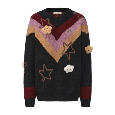 THEA买手店C12 ZODIAC25秋冬新款蝴蝶结针织衫女星星玩偶毛衣上衣