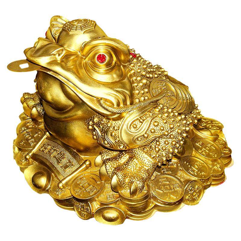 黄铜制三足金蟾摆件聚宝盆三角三脚精品开业金蟾蜍小八方来财文玩