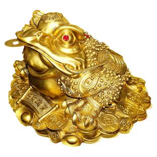 黄铜制三足金蟾摆件聚宝盆三角三脚精品开业金蟾蜍小八方来财文玩