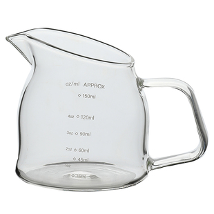 舍里咖啡杯玻璃刻度量杯意式浓缩咖啡液萃取杯接液杯把手小奶盅