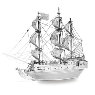 爱拼 不锈钢DIY拼装模型 加勒比海盗船 建筑3D立体拼图多款可选