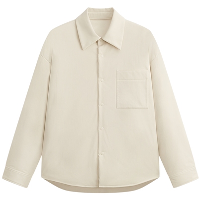 MODE COMMUTER | MC凹凸坑条混纺肌理感翻领短款保暖设计感羽绒服