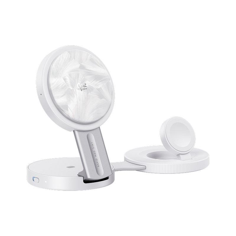 正浩EcoFlow【超能新品】Qi2.2三合一磁吸折叠式无线充电器支架便携小巧适用苹果17/Airpods/Apple 