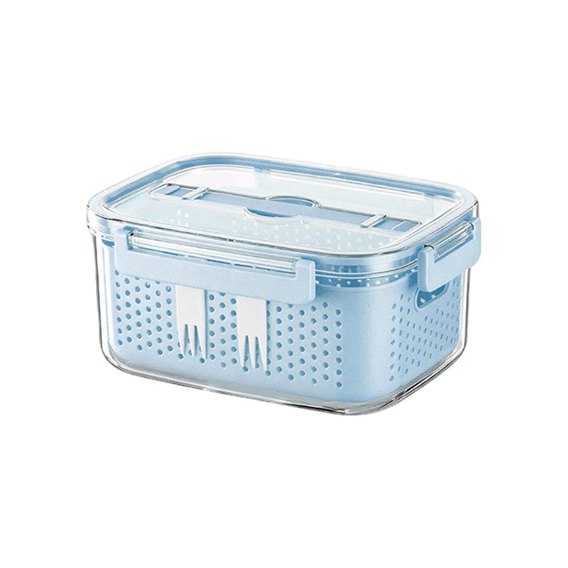 安扣水果沥水便当盒食品保鲜盒户外外出便携露营上班密封收纳盒