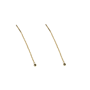 FREETER美国14K包金光面豆豆圆金球珠简洁 长短耳线 气质耳坠