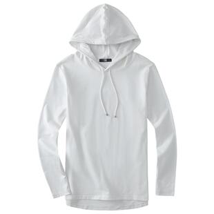 续点连帽卫衣男士薄款带帽长袖t恤帅气纯棉帽衫修身打底衫秋冬季