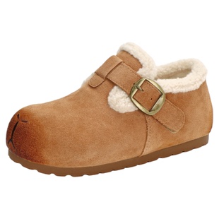 千百度2025加绒勃肯鞋女鞋雪地鞋卡皮巴拉棉鞋毛毛鞋A25763068B02