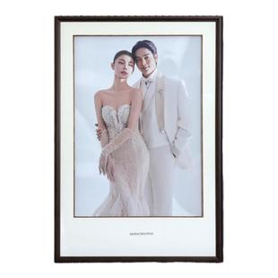 婚纱照相框挂墙床头沙发背景墙洗照片制作成实木相框结婚照摆台