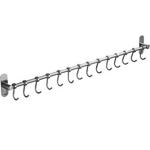 厨房挂304不锈钢勺子活动排钩挂架免打孔长杆挂杆置物架挂勾收纳