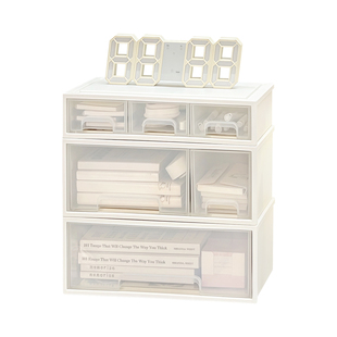 桌面收纳盒抽屉式学生宿舍书桌文具整理盒大容量办公室工位置物架