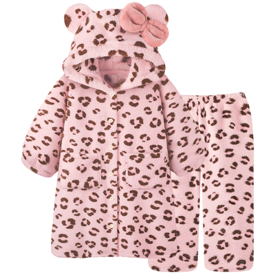 睡衣女生冬粉色睡袍长裤珊瑚绒套