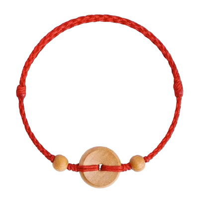 桃木护身平安扣手链男女本命年