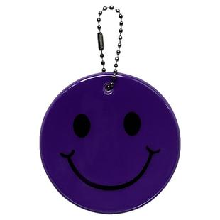 新款大号7CM圆形笑脸反光挂件配饰书包双面反光钥匙圈扣警示标识