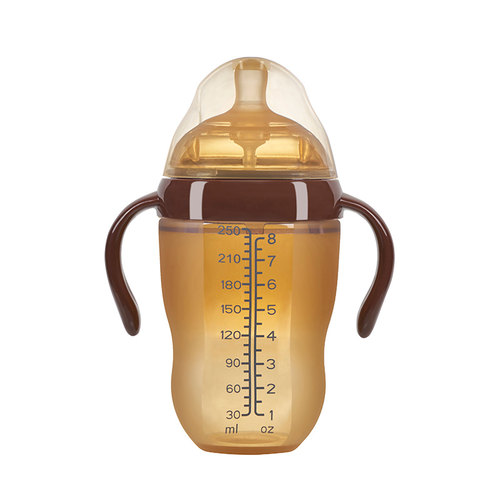 婴儿仿母乳宽口径硅胶奶瓶全软防摔防胀气宝宝1-3岁断奶神器300ml
