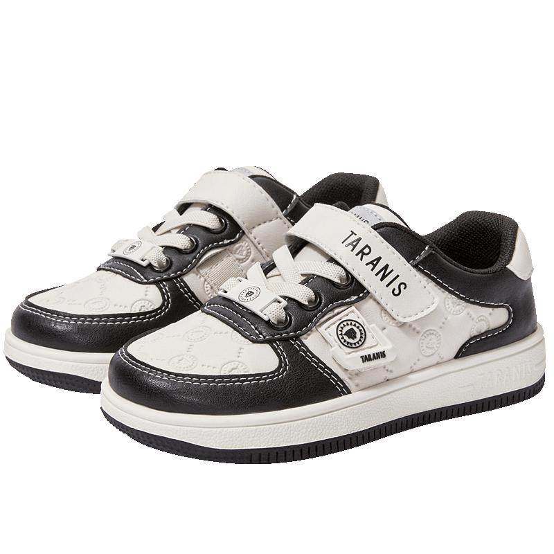 泰兰尼斯童鞋黑白熊猫板鞋防滑运动鞋春秋新款男童鞋子女童休闲鞋