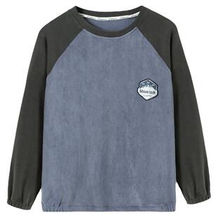 胖童装男童薄绒卫衣加肥加大春秋大童男装儿童摇粒绒长袖2025新款