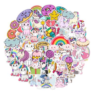 50张独角兽unicorn装饰防水贴纸
