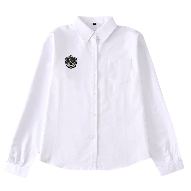 jk衬衫女长袖制服白色黑色粉红色日系校服纯色秋春季内搭上衣衬衣