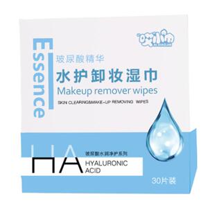 30片独立装卸妆湿巾玻尿酸补水